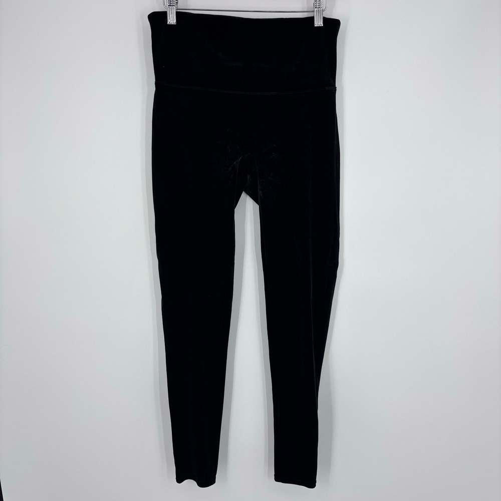 Spanx Ready To Wow! Velvet Leggings Womens XL Black High Waisted Slimming